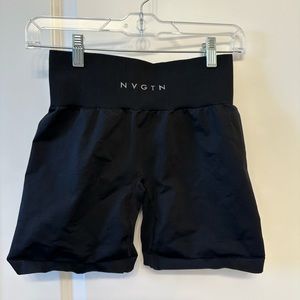NVGTN Black Solid Seamless Shorts size S Small